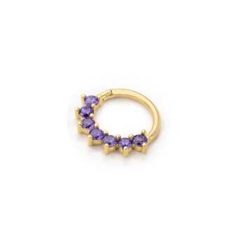 Mor Yedi Taşlı Helix Piercing - Alen