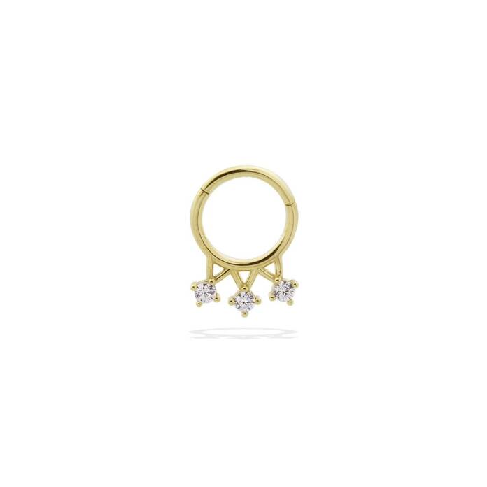 Motifli Üç Taş Helix Piercing - 1