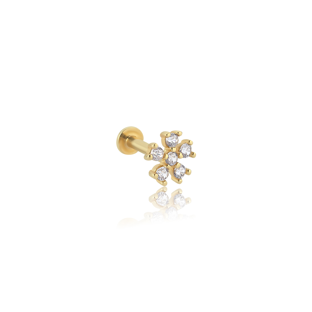 Multi Stone Çiçek Tragus Piercing - 1