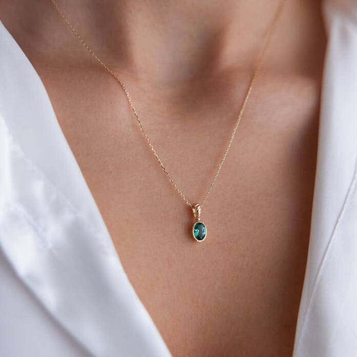 Nancy Renkli Taşlı Kolye - 1