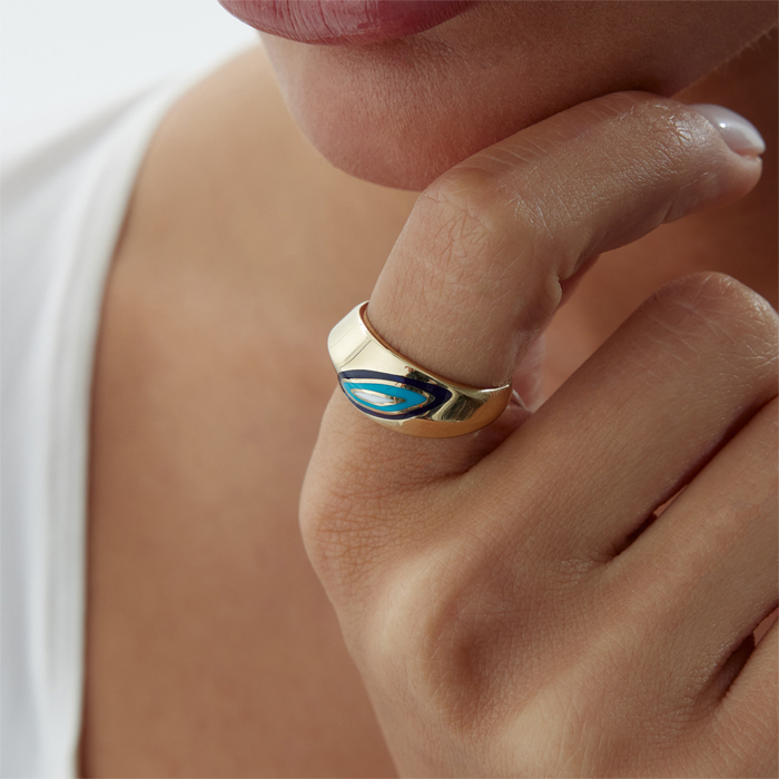 Nazar Boncuk Mineli Yüzük - Mazi (1)