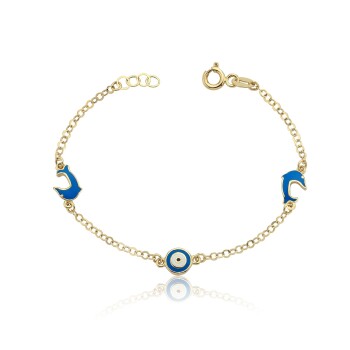 Nazarlı Yunus Balığı Çocuk Bilekliği - Melike