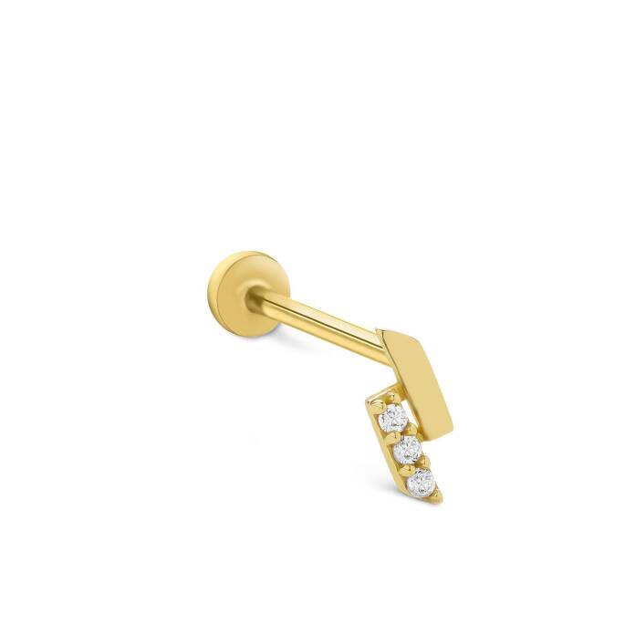 Neri Taşlı Tragus Piercing - 1