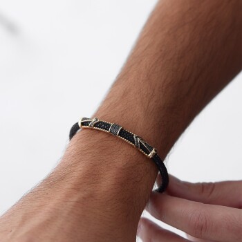 Ok Model Taşlı Erkek Bileklik - Koçak (1)