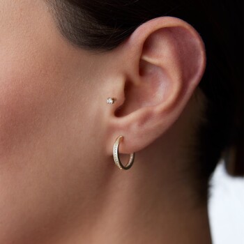 Oluklu Small Tamtur Küpe - Nüans