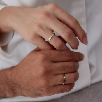 Oluklu Su Yolu Çift Alyans - Tülay Alyans (1)