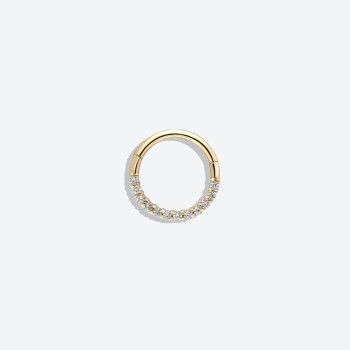 Oniki Beyaz Taşlı Helix Piercing - Alen