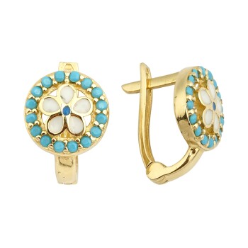 Opal Taş ve Yonca Çocuk Küpesi - Melike