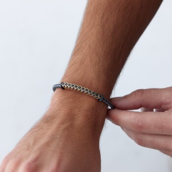 Örgü Taç Tasarım Erkek Bileklik - Koçak (1)