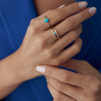 Ortası Firuze Yüzük - Özer (1)