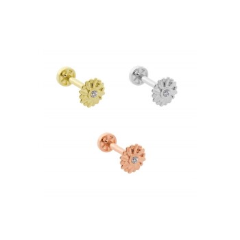Ortası Taşlı Çiçek Tragus Piercing - Dianora (1)