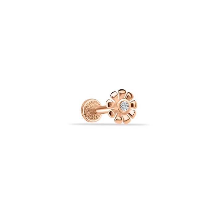 Ortası Taşlı Papatya Tragus Piercing - 1