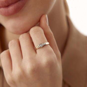 Otantik Motif Tektaş Yüzük - Cemart