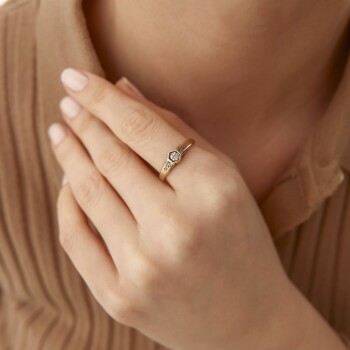 Otantik Motif Tektaş Yüzük - Cemart (1)