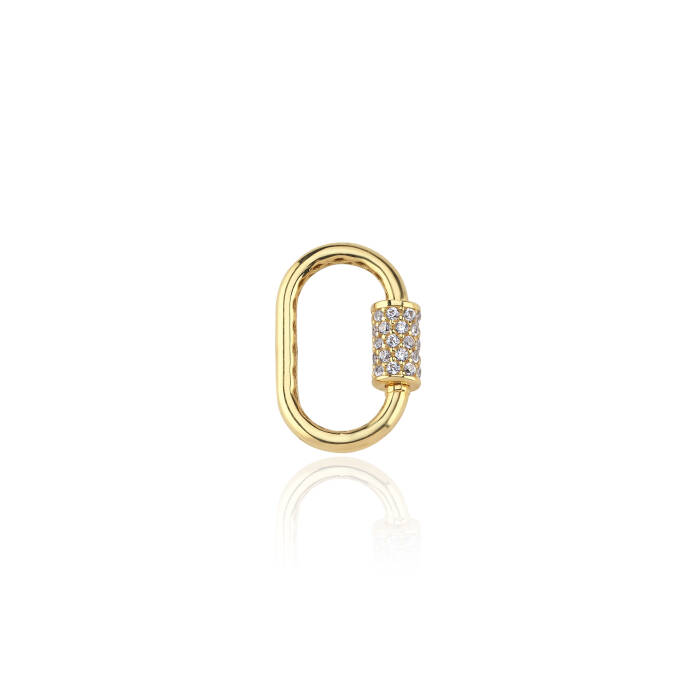 Oval Ataç Taşlı Charm Kilidi - 1