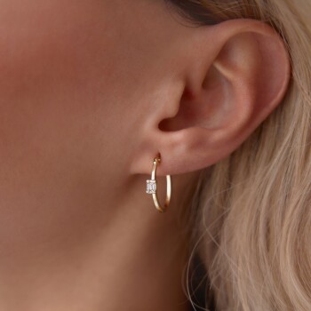 Oval Baget Halka Küpe - Ador