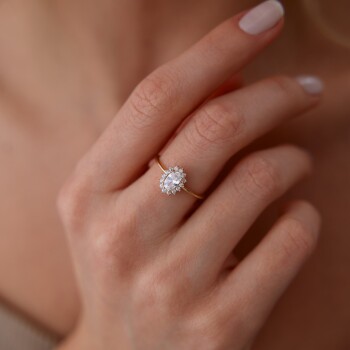 Oval Baget Yüzük - Cemart