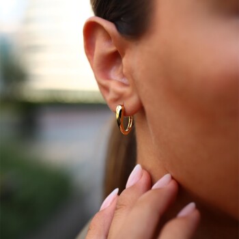 Oval Bombeli Küpe - Arax