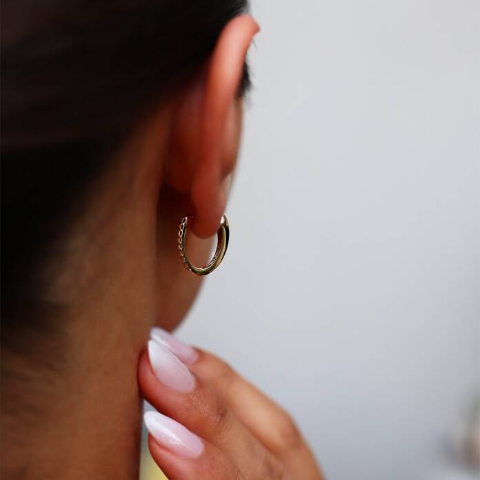 Oval Bombeli Küpe - 2