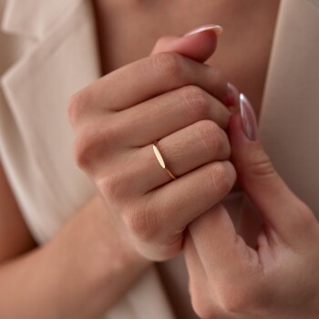 Oval Çizgi Yüzük - Rayna