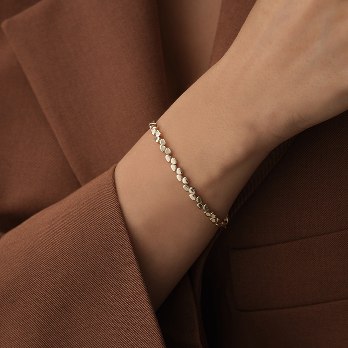 Oval Damla Sıralı Altın Bileklik - Garo