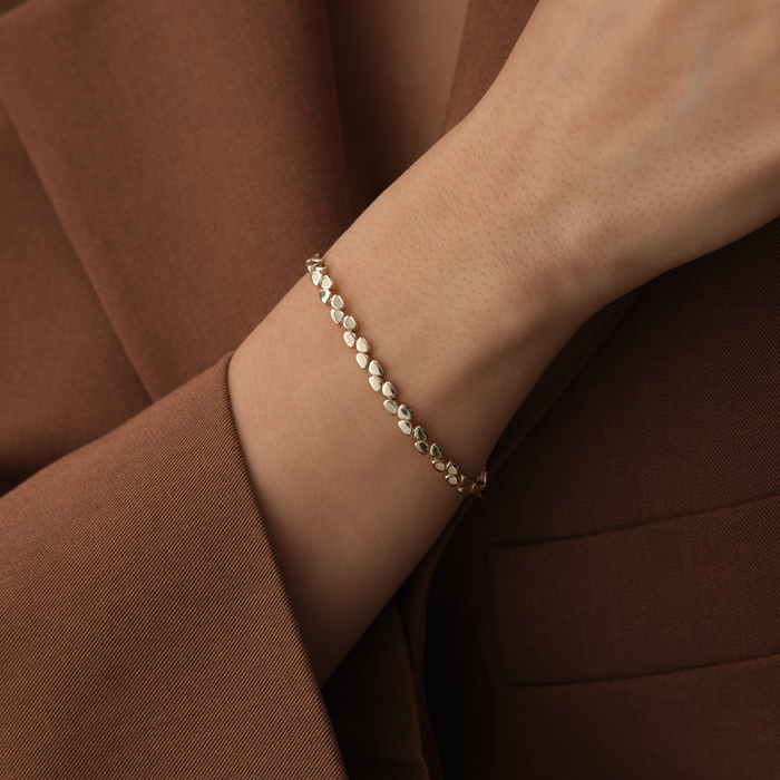 Oval Damla Sıralı Altın Bileklik - Garo