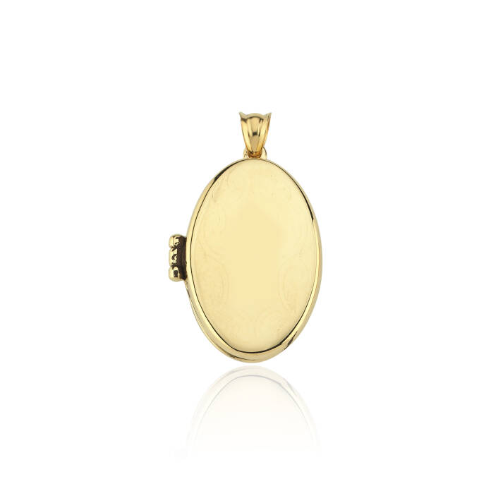 Oval Desen Kapaklı Kolye Ucu - 1