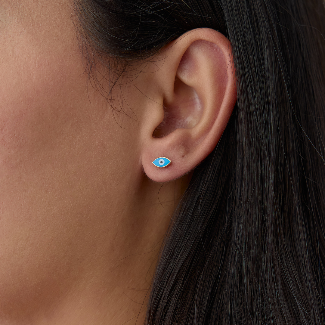 Oval Eye Nazar Küpe - 1