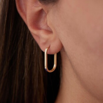 Oval Geniş Ataç Küpe - Tuana