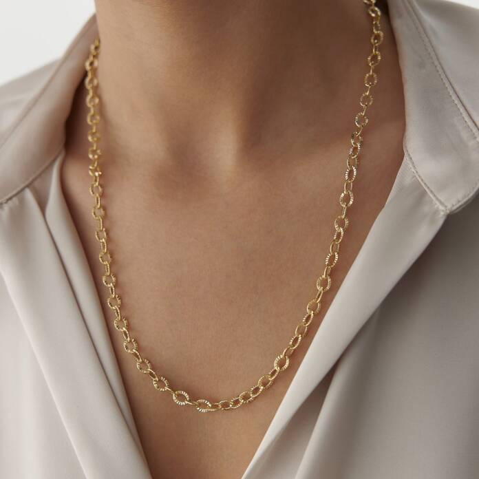 Oval İşlemeli Ataç Zincir - 2