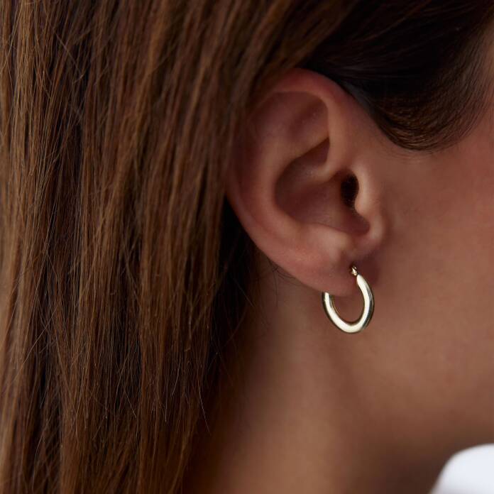 Oval Klasik Halka Küpe - 1