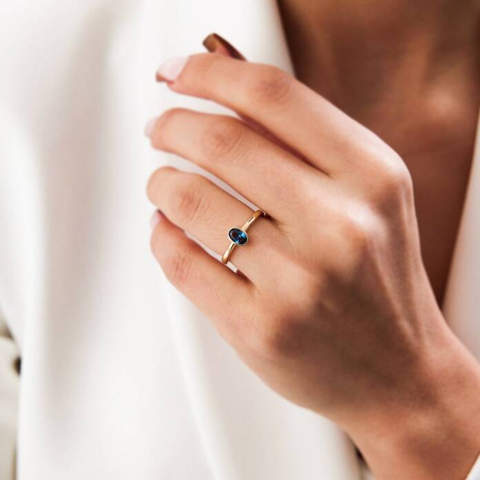 Oval Lacivert Yüzük - 1