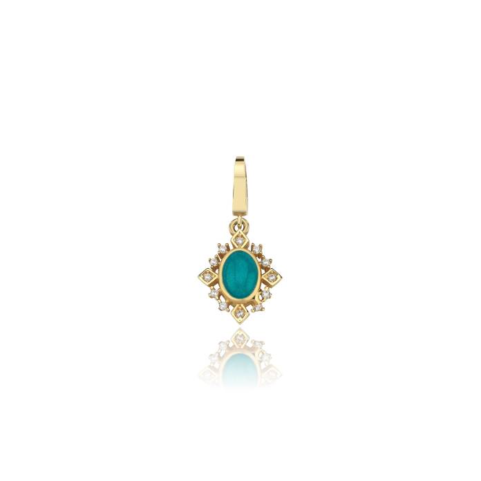 Oval Mavi Mineli Charm - 1