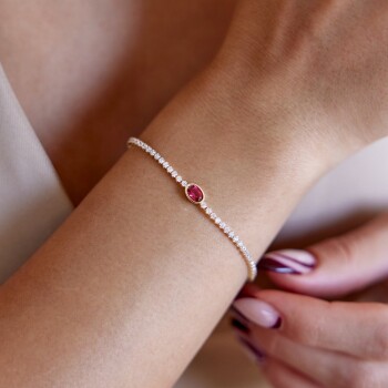 Oval Pembe Su Yolu Bileklik - Rayna