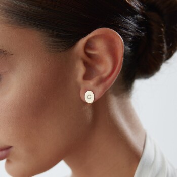 Oval Plaka Küpe - Alen (1)