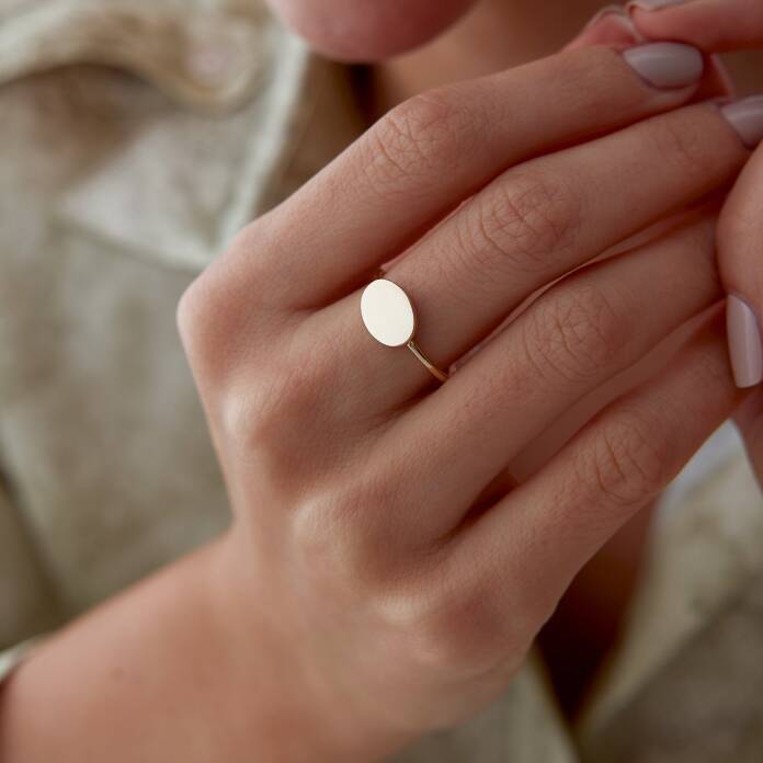 Oval Plaka Yüzük - 1