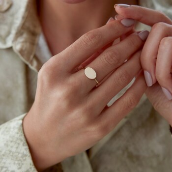 Oval Plaka Yüzük - Rayna (1)