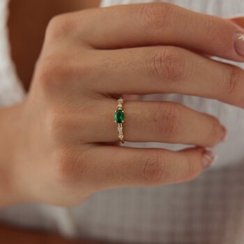 Oval Renkli Taş Yüzük - Ali Altınbas