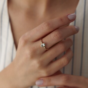 Oval Su Yeşili Yüzük - Cemart (1)