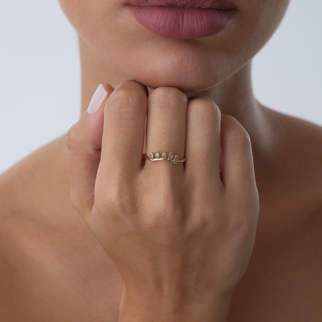 Oval Taş Form Yüzük - 3