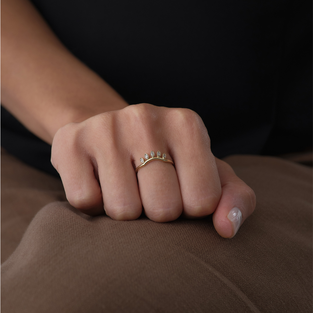 Oval Taş Form Yüzük - 1