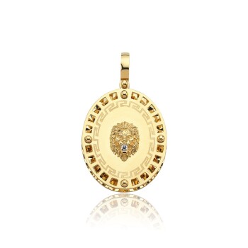 Oval Taşlı Aslan Greek Kolye Ucu - Koçak