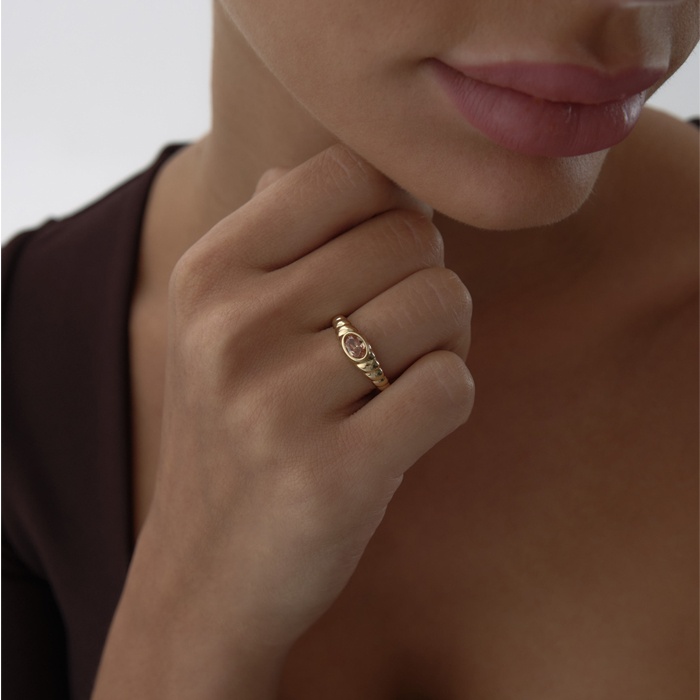 Oval Taşlı Burgu Yüzük - MİST (1)