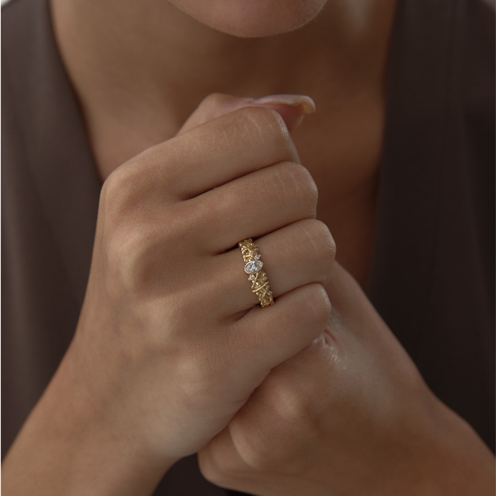 Oval Taşlı Scar Yüzük - RİTİM