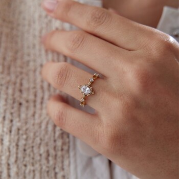 Oval Taşlı Vintage Yüzük - Rayna (1)