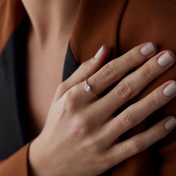 Oval Tektaş Yüzük - Nüans