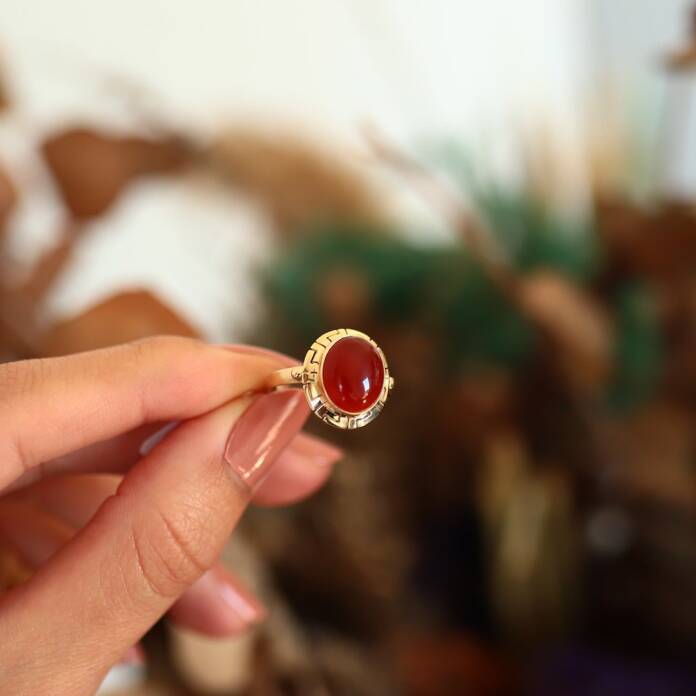 Oval Zarafet Akik Taşlı Yüzük - 2