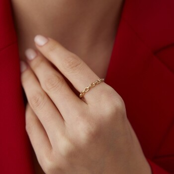 Oval Zincir Yüzük - Ador