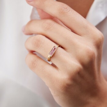 Owen Pembe Baget Yüzük - Rayna (1)