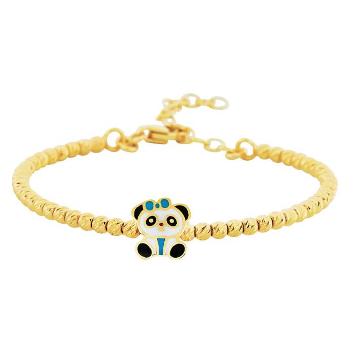 Panda Figürlü 14 Ayar Altın Çocuk Bileklik - 1